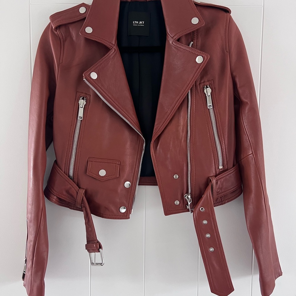 Women's Burgundy Leather Jacket
